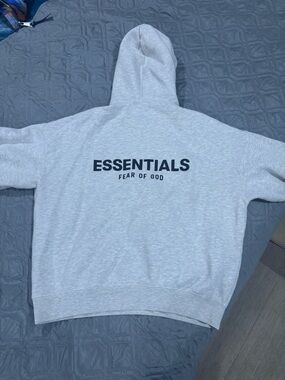 Fear of God Essentials Light Gray Pullover Hoodie